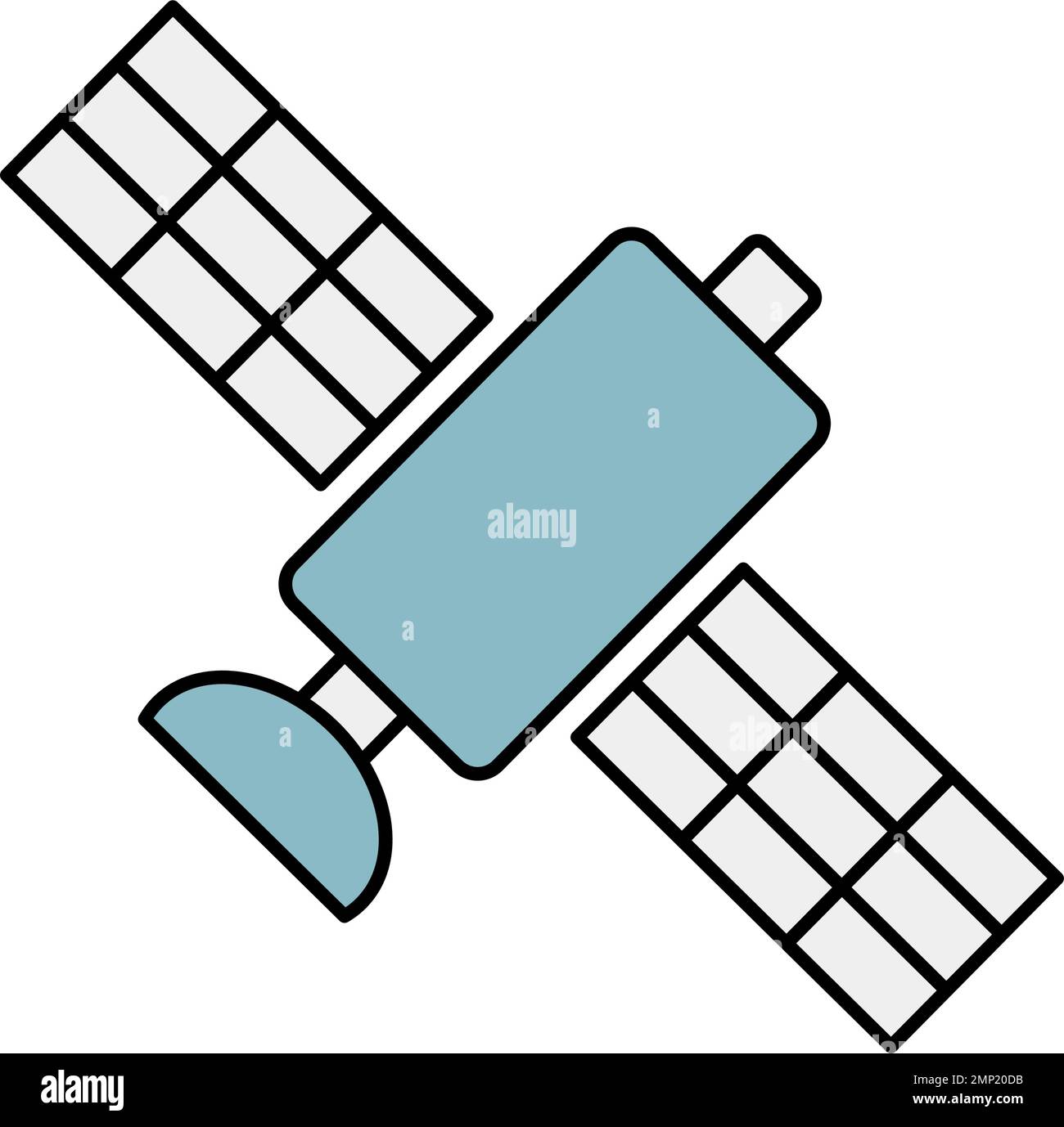 Flat design satellite icon. Editable vector. Stock Vector