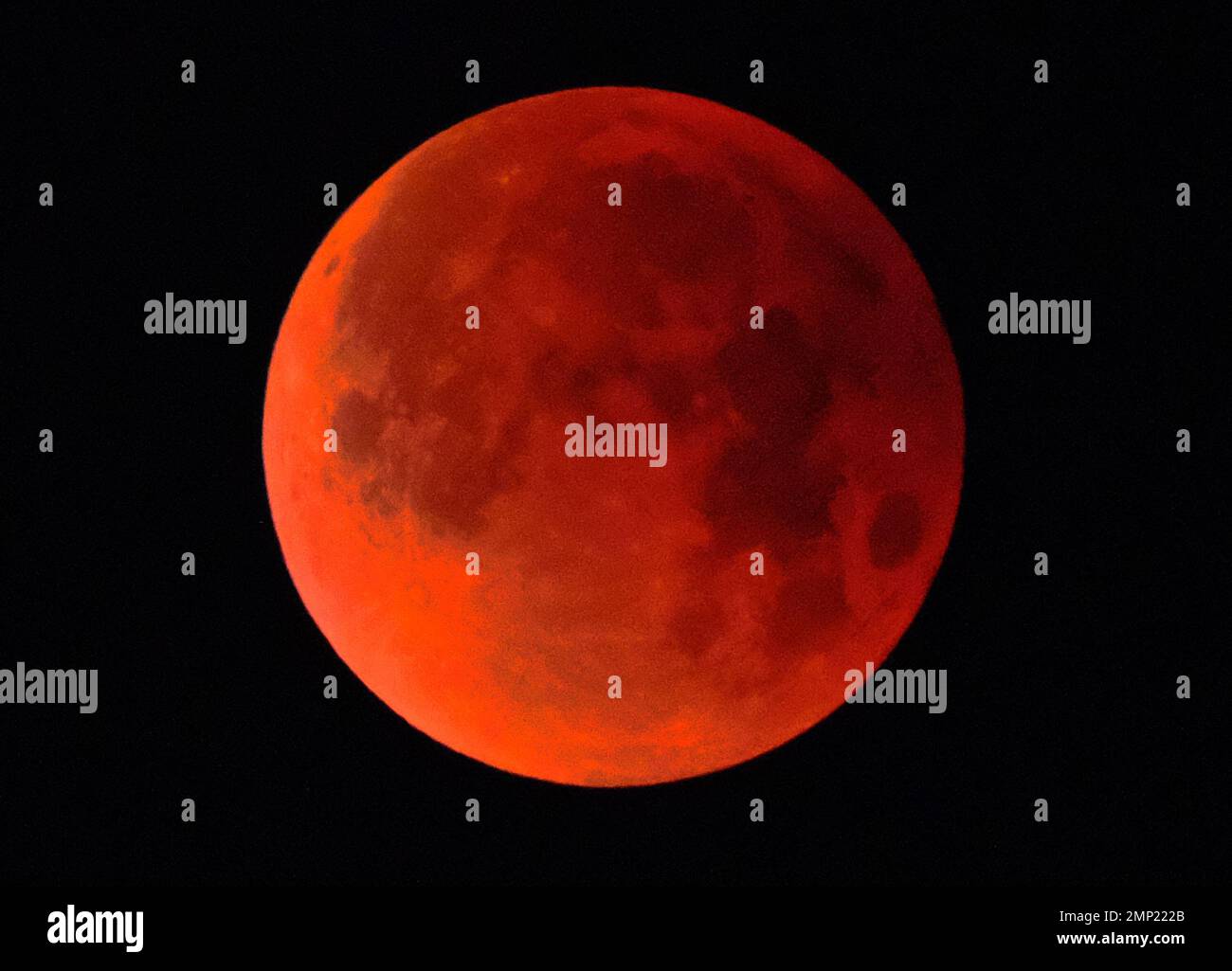 A super blue blood moon is seen over Los Angeles on Wednesday Jan. 31 ...