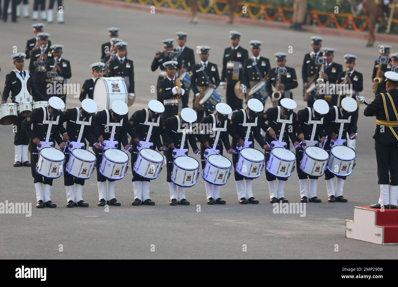 Indian military bands perform during Beating Retreat ceremony in New ...