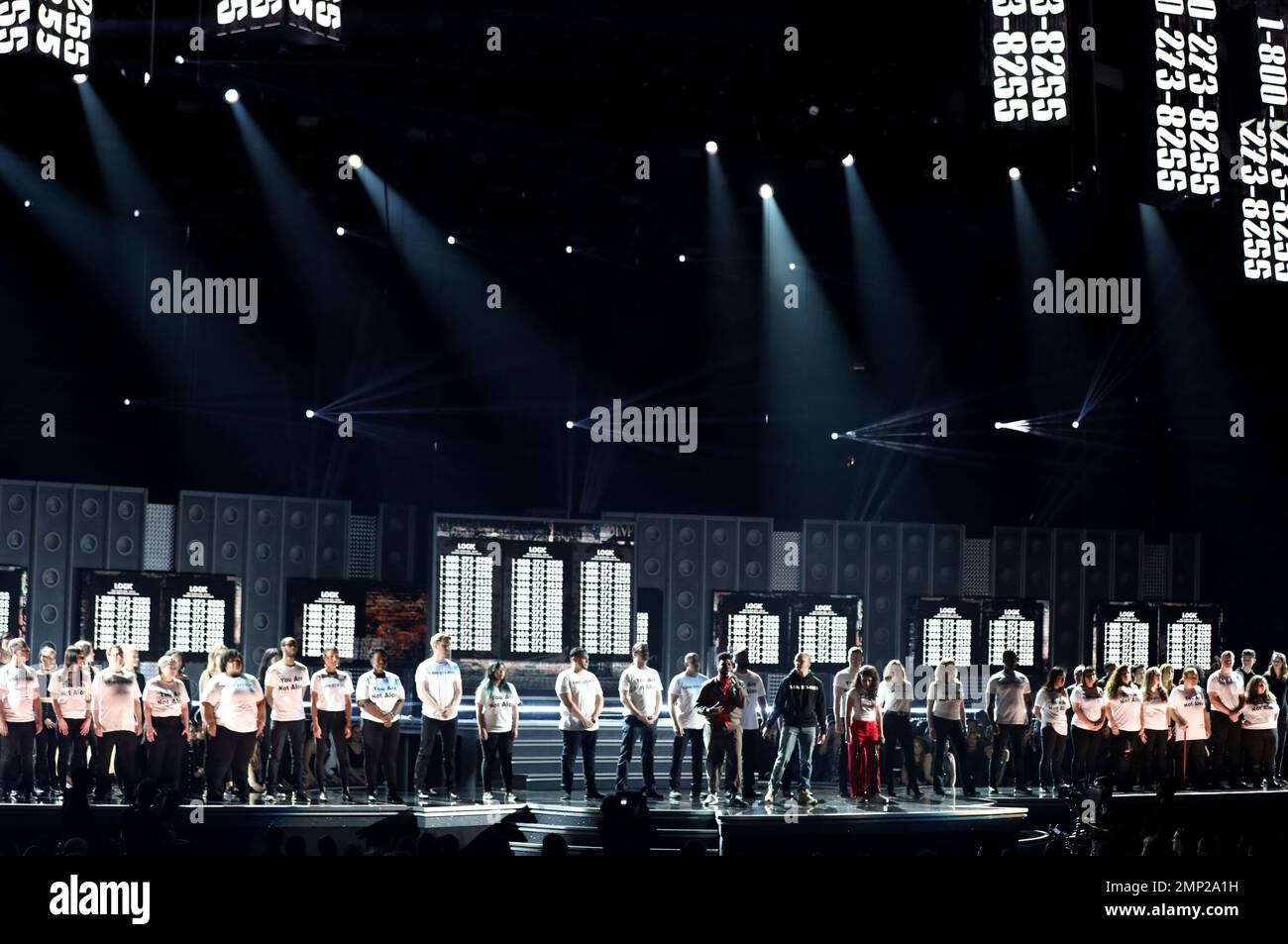 Khalid, Logic, and Alessia Cara, front and center, perform "1800273