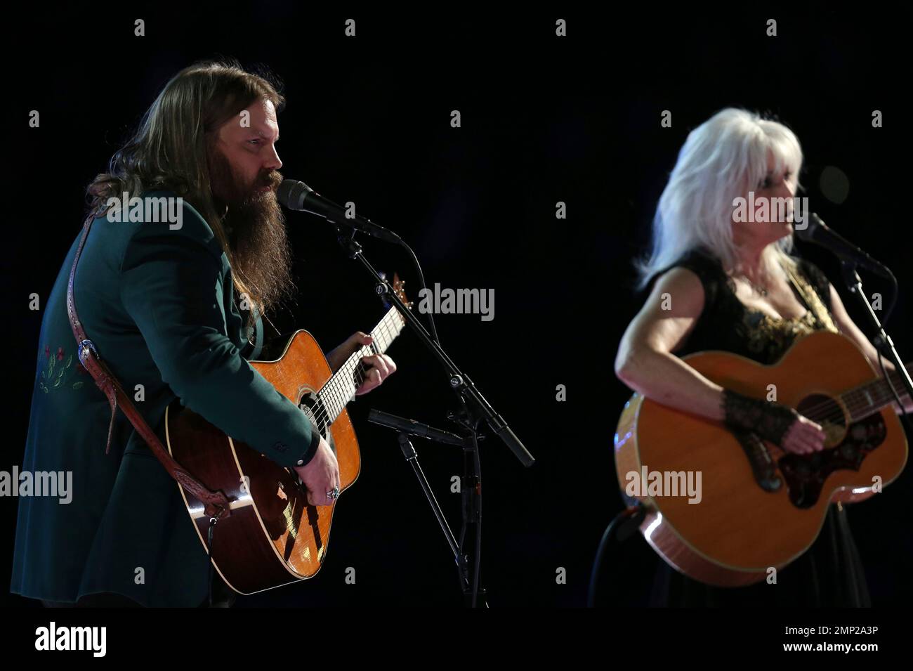 Chris Stapleton and Emmylou Harris perform "Wildflowers" during an In