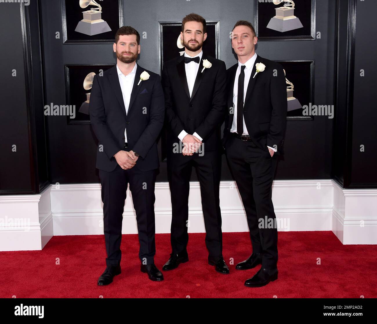 Harrison Mills, left, Clayton Knight, right, of Odesza and Wynne arrive