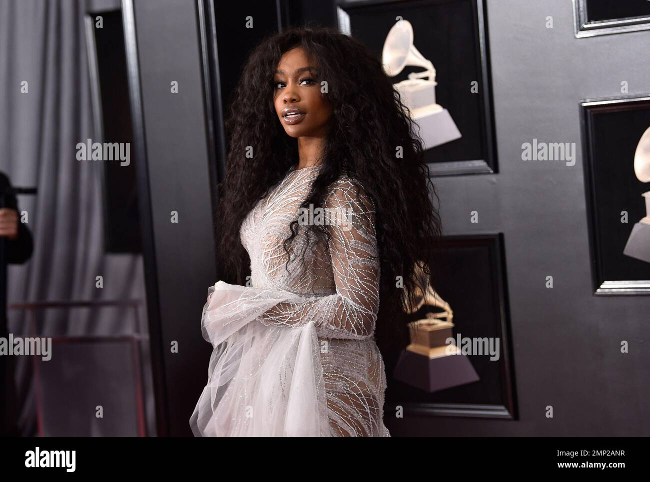 SZA arrives at the 60th annual Grammy Awards at Madison Square Garden ...