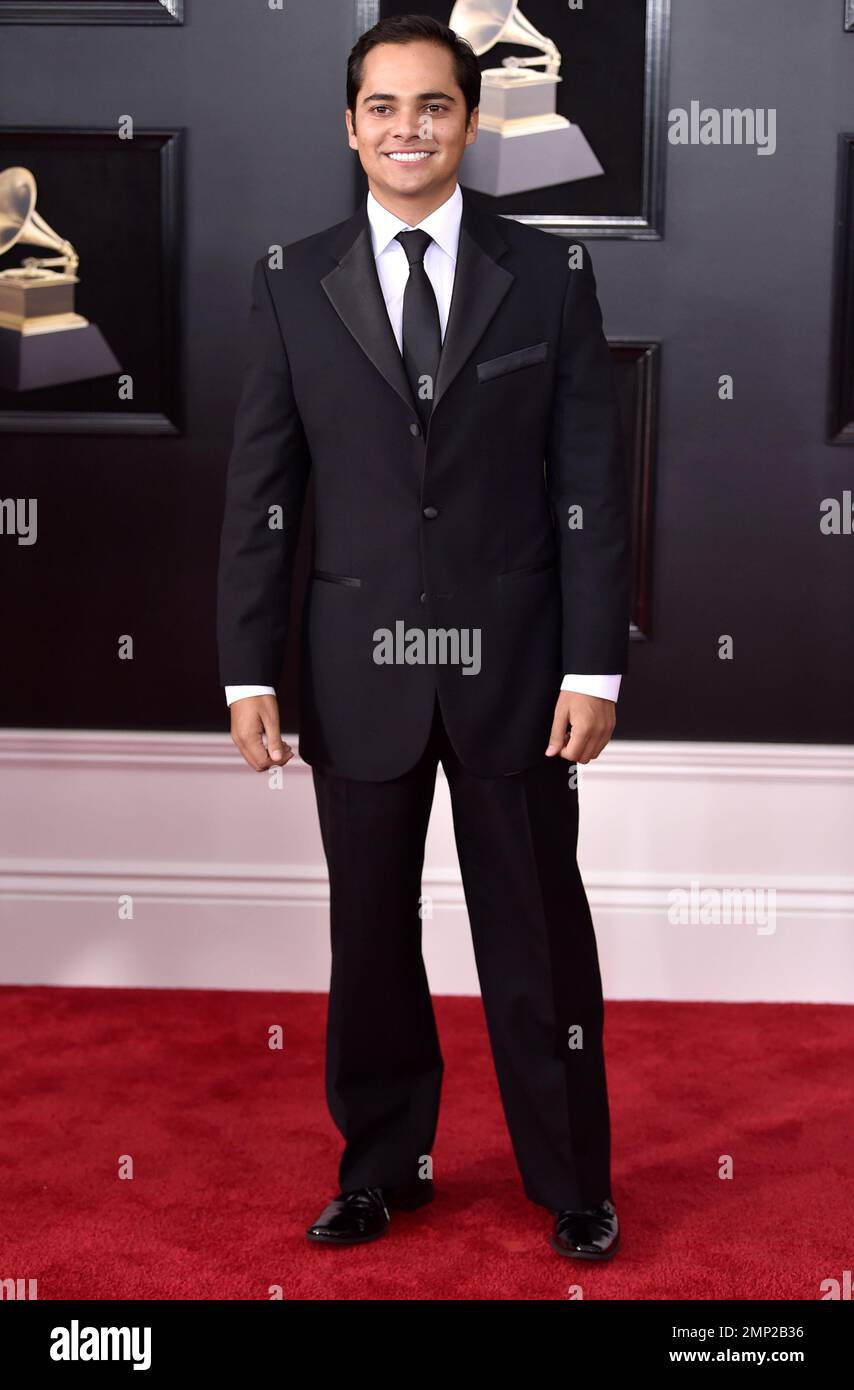 Luis Saldarriaga arrives at the 60th annual Grammy Awards at Madison