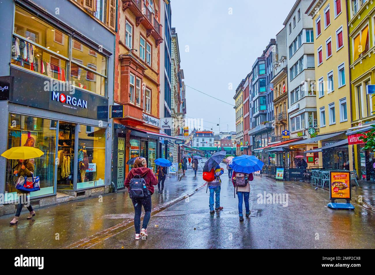 BASEL, SWITZERLAND APRIL 1, 2022 The popular shopping