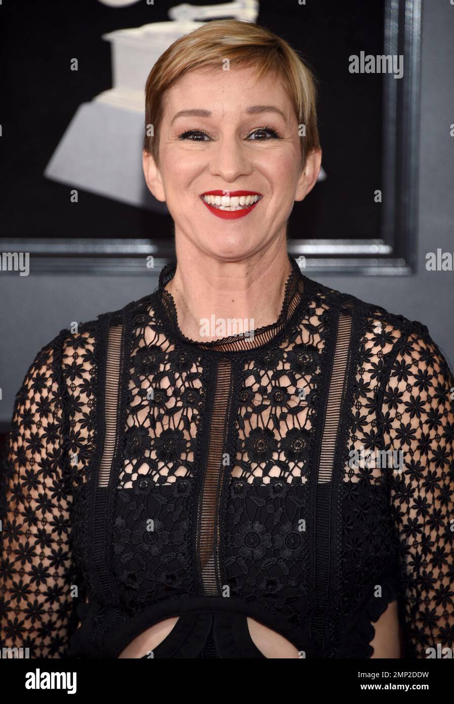 Crystal Lewis arrives at the 60th annual Grammy Awards at Madison