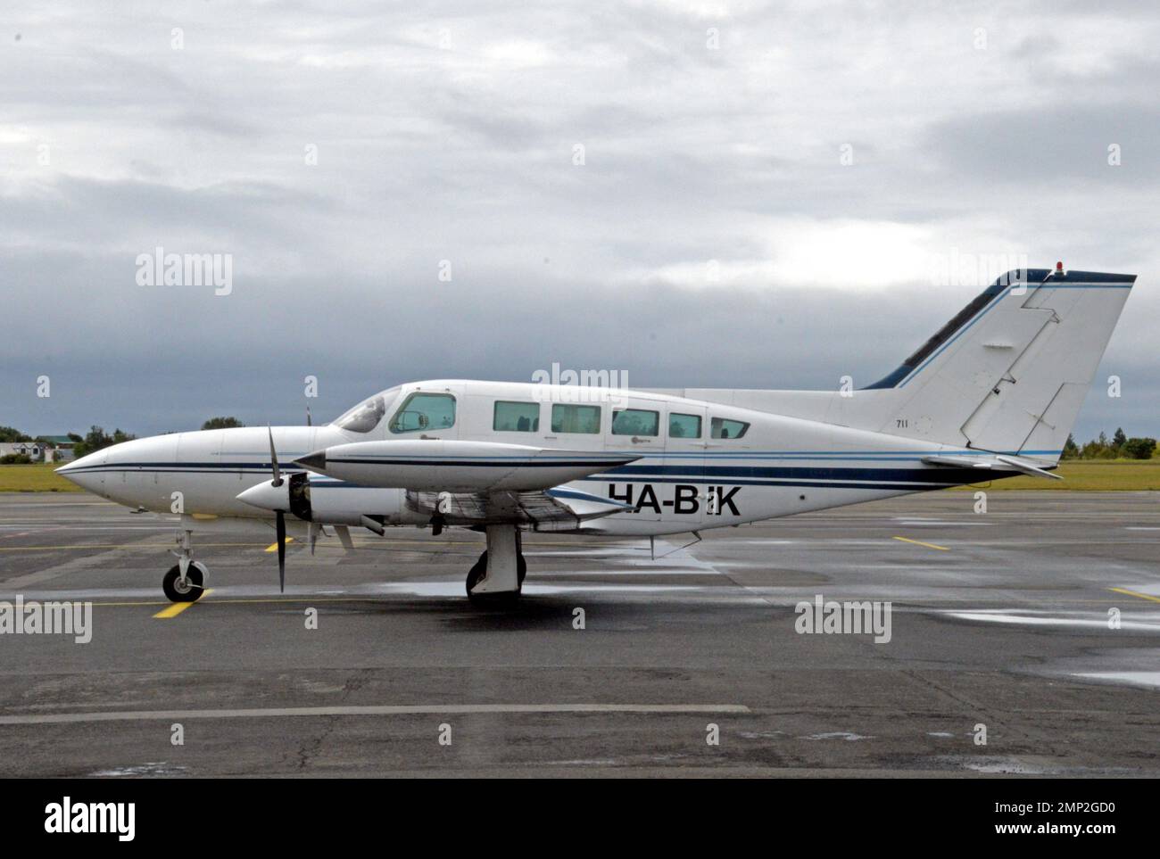 Iceland, Reykjavik:   HA-BIK   Cessna  402  at Reykjavik airport. Stock Photo