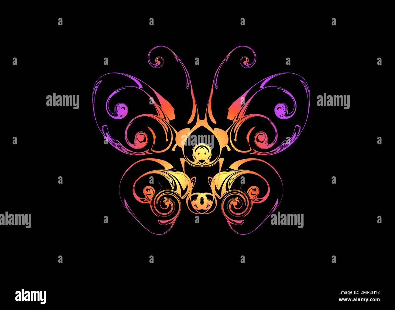 Beautiful Colorful Abstract Butterfly Painting Wallpaper backdrop background swirl Stock Vector