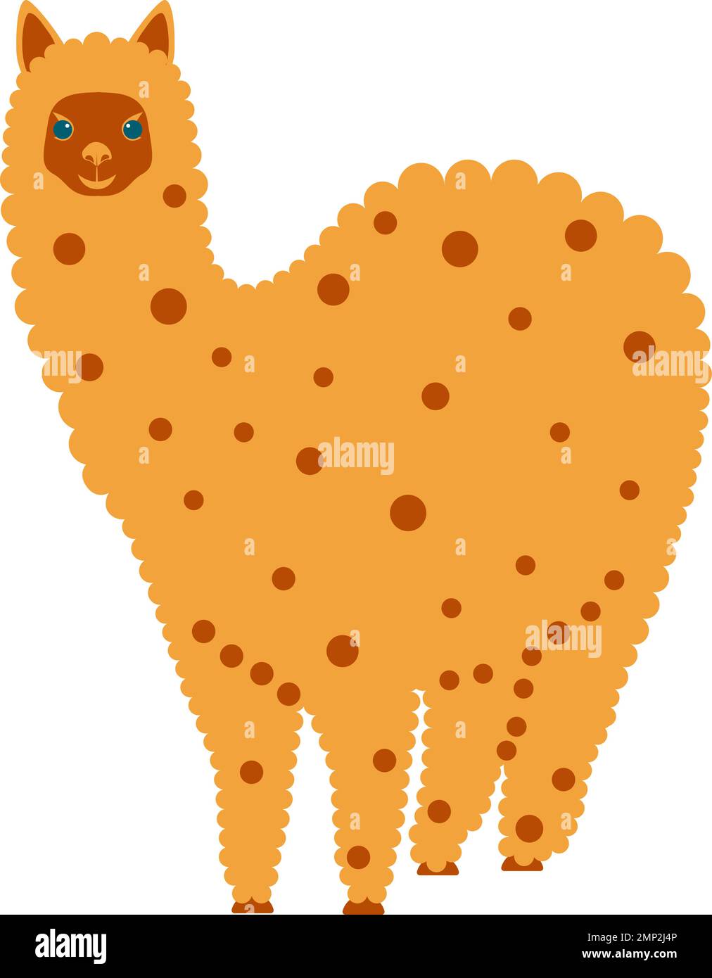 Alpaca, lama. Vector illustration. Isolated on white. Animal from Peru. For manufacturers and sellers of wool, yarn, fabrics, blankets and clothing Stock Vector