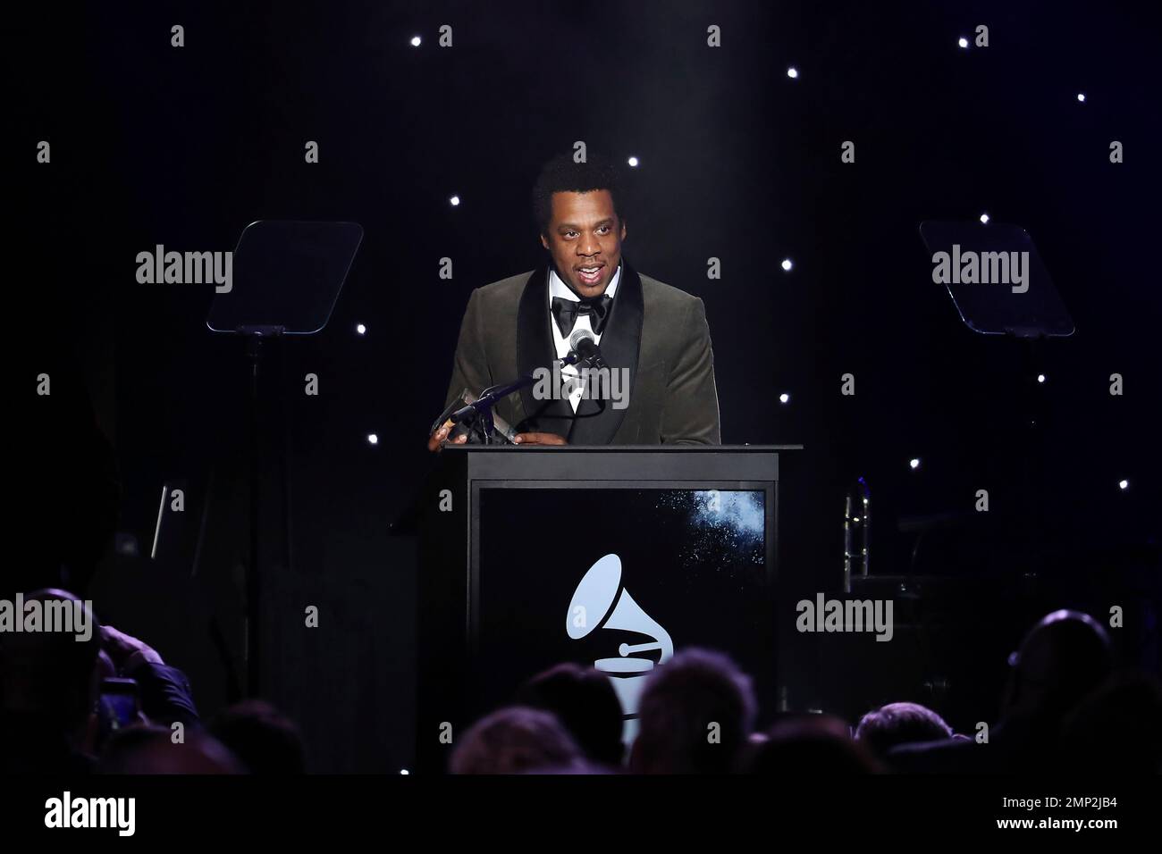 Honoree JayZ speaks onstage at the 2018 PreGrammy Gala And Salute To