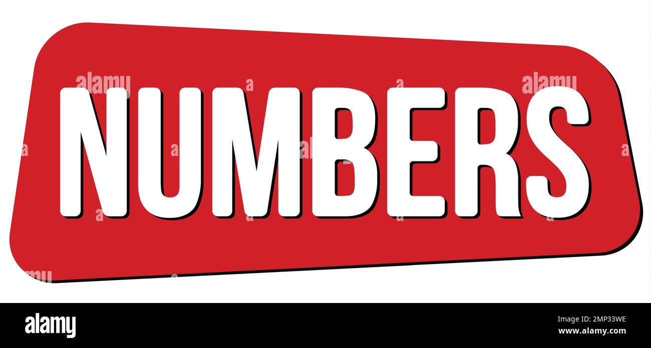 NUMBERS text written on red trapeze stamp sign Stock Photo Alamy
