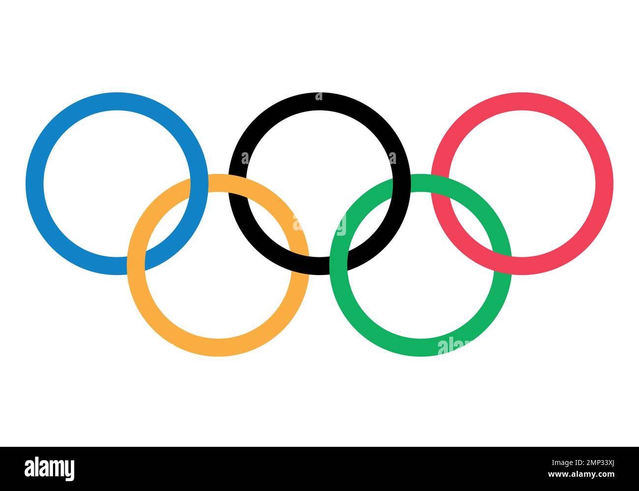 Olympic rings - the five-ringed symbol of the Olympic Games, vector illustration isolated on white Stock Vector
