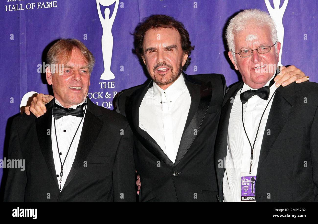 Dave Clark, Rick Huxley and Lenny Davidson pose in the press room at