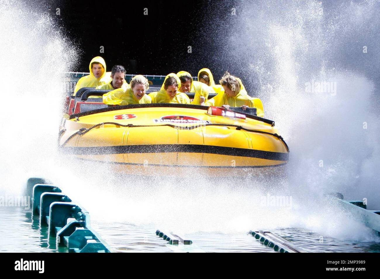 Kate Moss splashes down on "Jurassic Park the Ride" at Universal