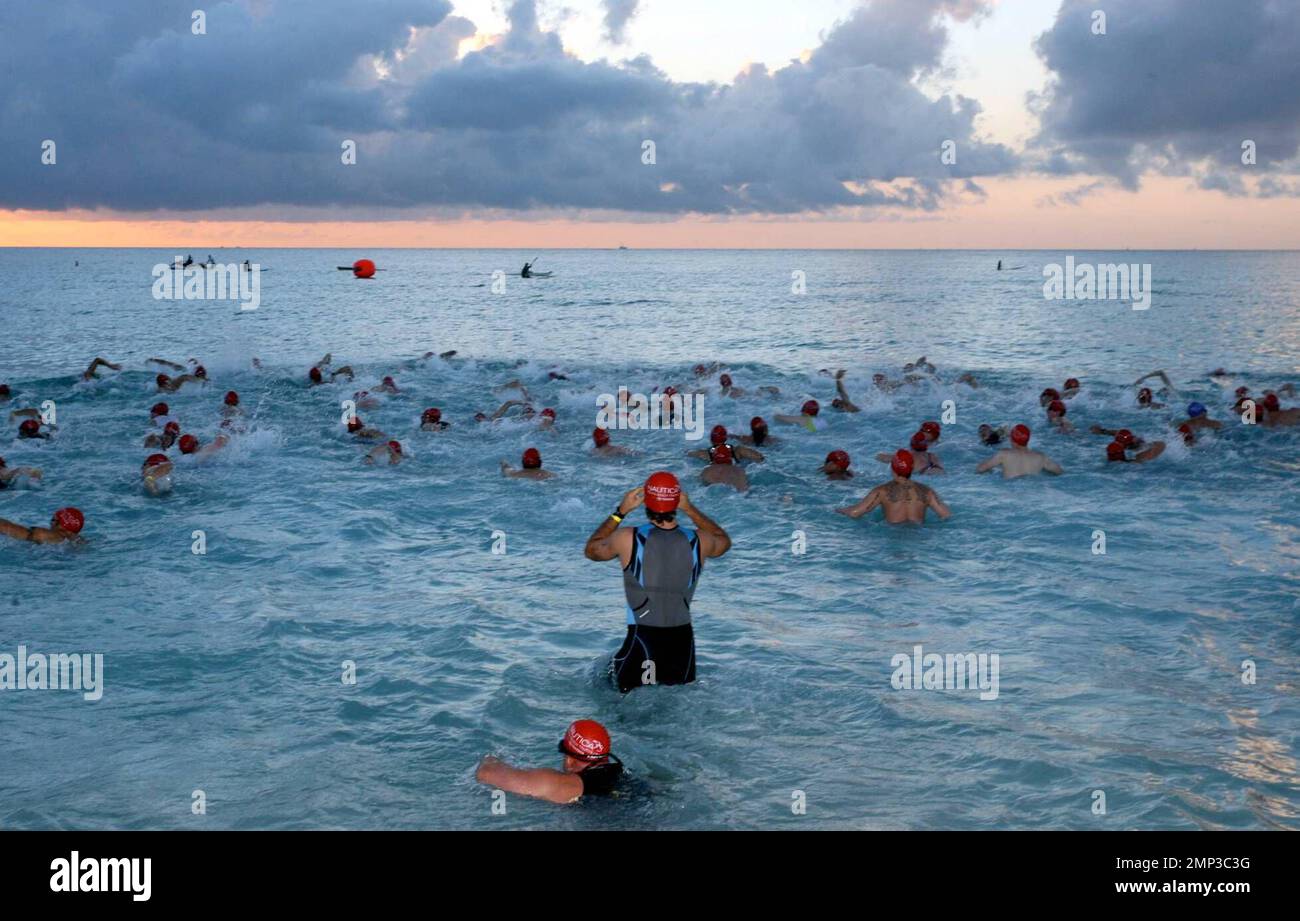 The first annual Nautica South Beach Triathlon in South Beach. The event consists of a halfmile