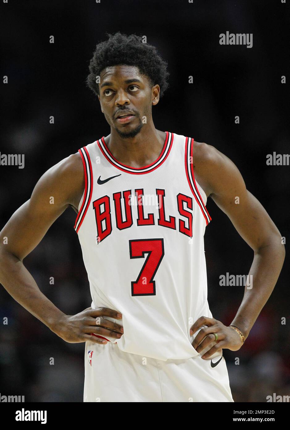 Chicago Bulls guard Justin Holiday (7) in action during an NBA