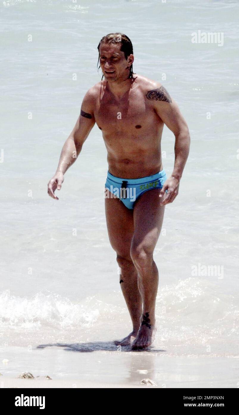 Real Madrid football star Michel Salgado enjoys a second day with family  and friends in the ocean on Miami Beach. Miami, FL 5/31/08 Stock Photo -  Alamy