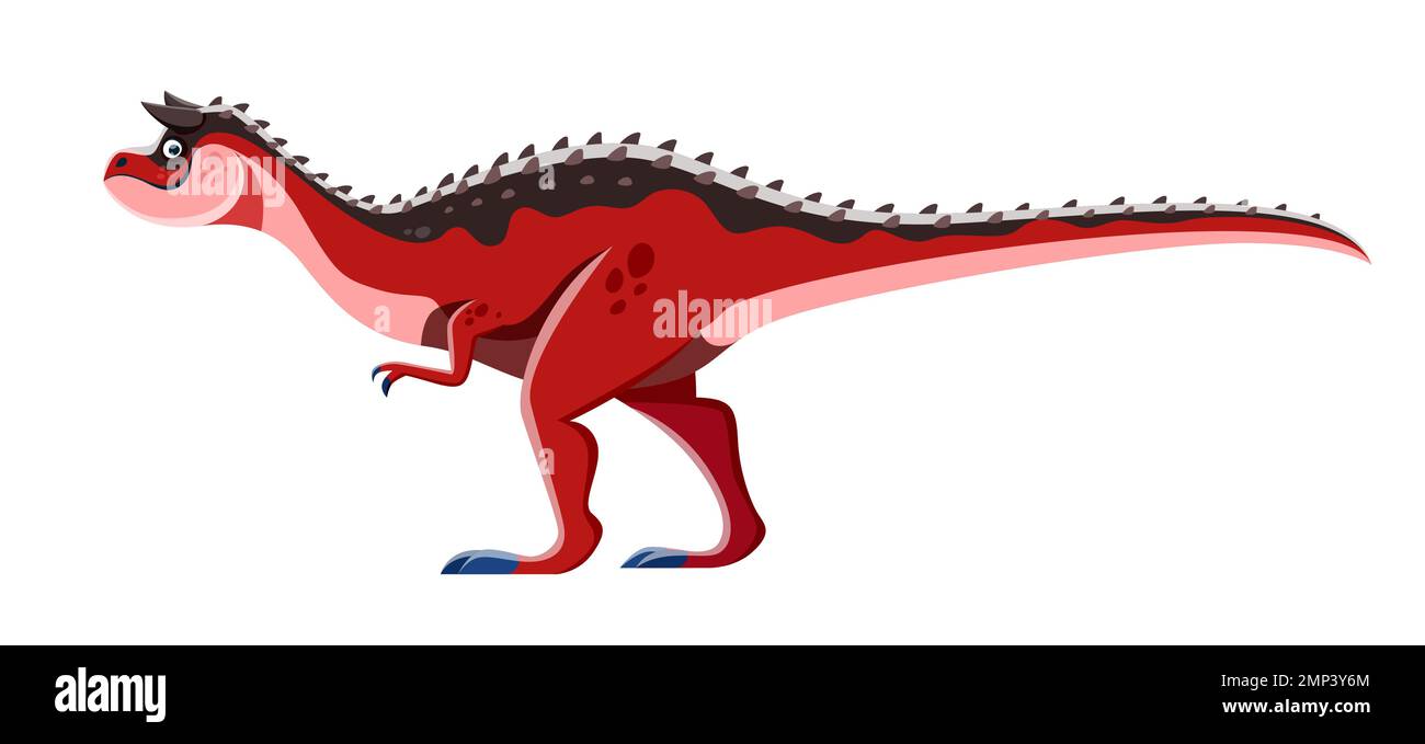 Cartoon Carnotaurus dinosaur character. Extinct animal, Mesozoic era