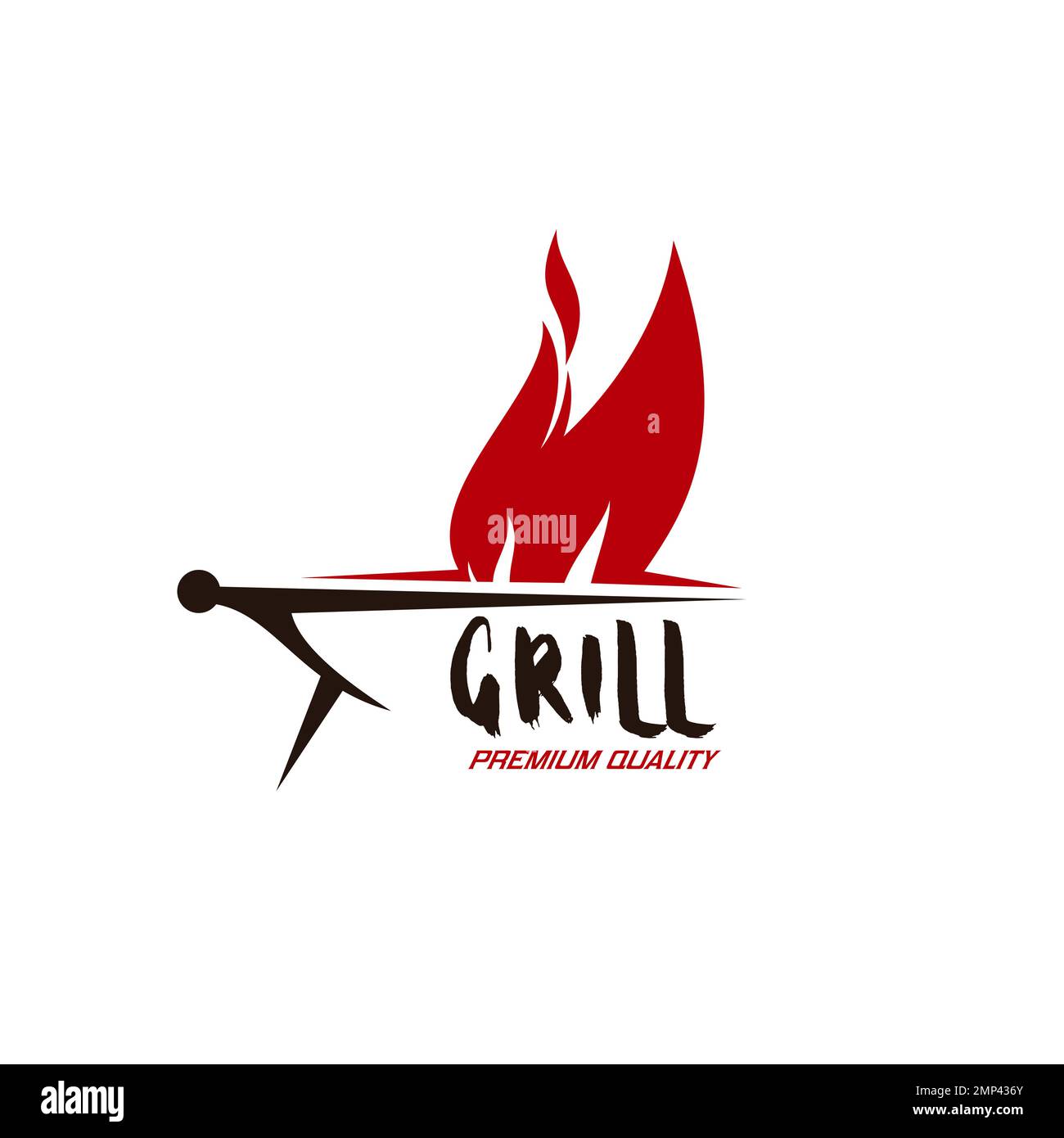 BBQ grill icon. Barbeque equipment shop sign, cooking tools store