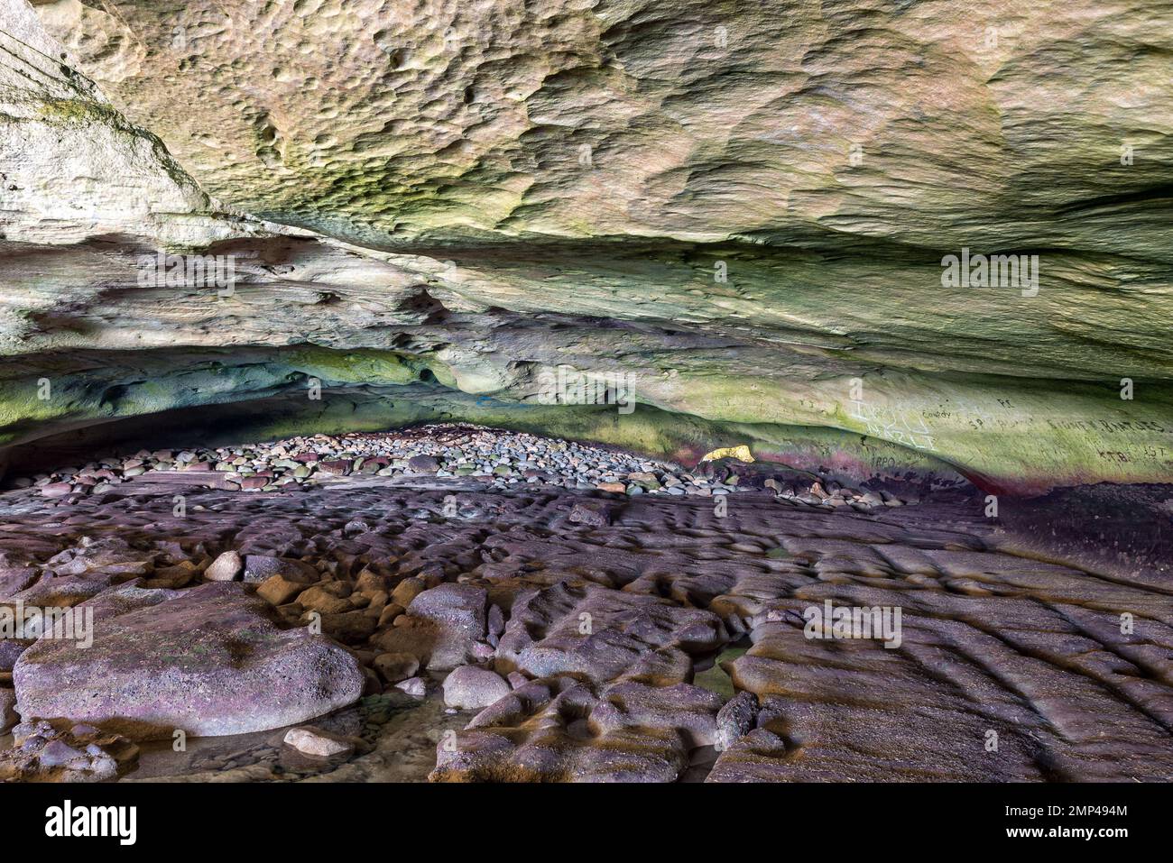 Back entrance of the Waenhuiskrans Cave near Arniston is visble. The