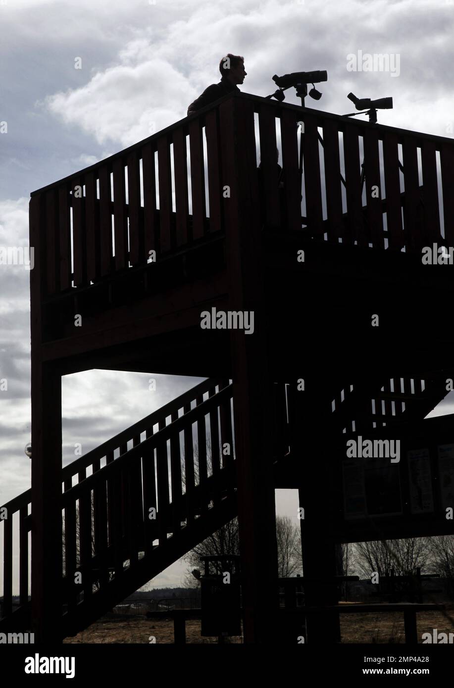 Bird Watch Ramp A bird watcher in a bird tower Stock Photo - Alamy