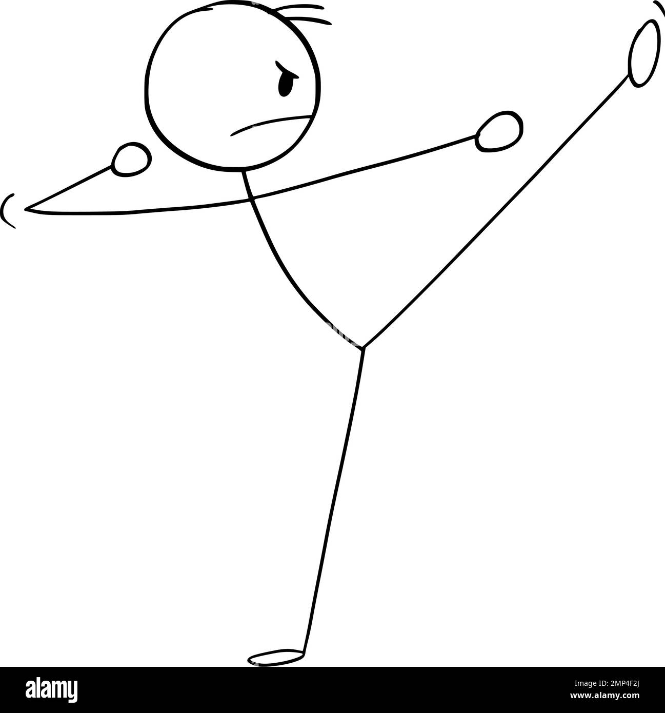 Download Stick Man, Fight, Kungfu. Royalty-Free Vector Graphic