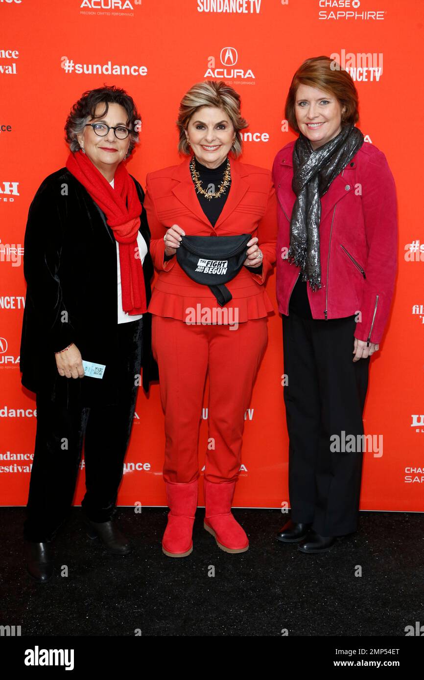 Attorney Gloria Allred, center, and directors Roberta Grossman, left