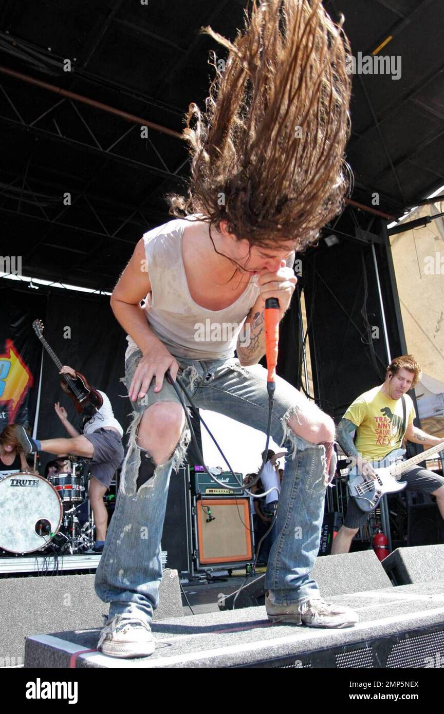 Underoath performs at the Warped Tour on the grounds of the Home Depot  Center. Los Angeles, CA. 8/23/09 Stock Photo - Alamy