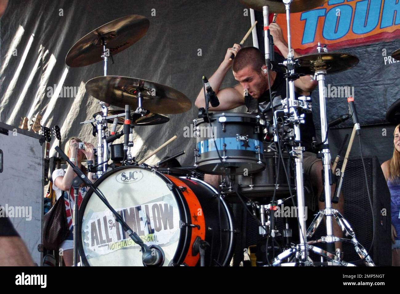 All Time Low performs at Vans Warped Tour 2009 at the Home Depot Center.  Los Angeles, CA. 8/23/09 Stock Photo - Alamy