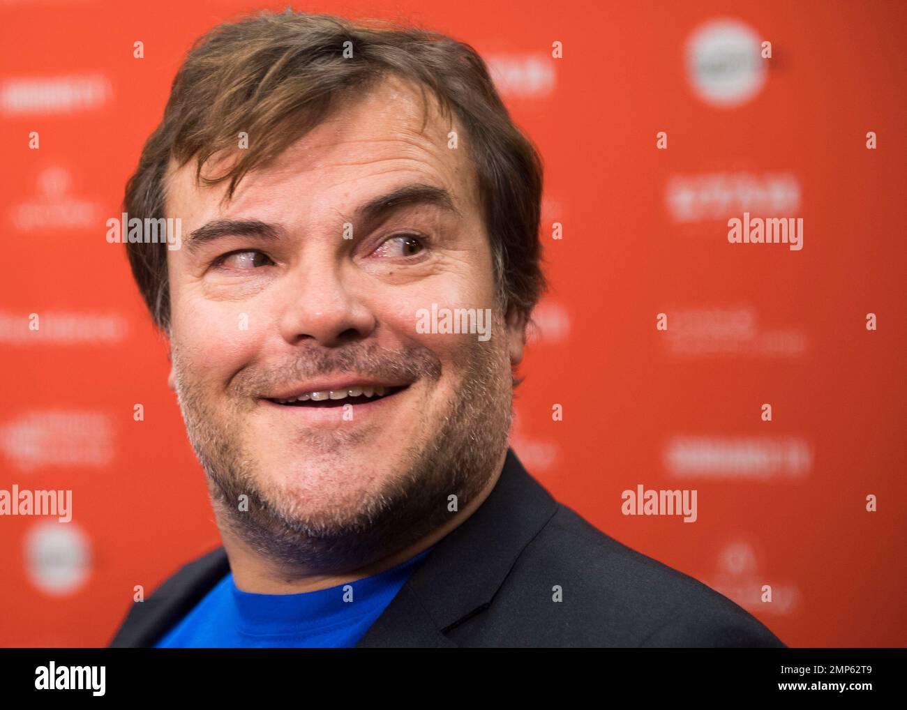 Actor Jack Black poses during the premiere of the film "Don't Worry, He
