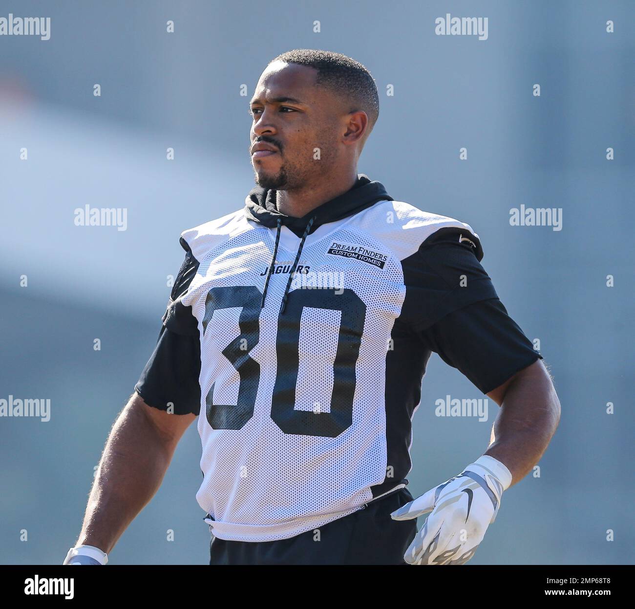 Jacksonville Jaguars running back Corey Grant (30) looks on during