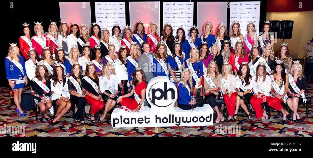 2012 Miss America Contestants: Miss Alabama-Courtney Porter, Miss Alaska-Katy Lovegreen, Miss Arizona-Jennifer Sedler, Miss Arkansas-Kristen Glover, Miss California-Noelle Freeman, Miss Colorado-Diana Dreman, Miss Connecticut-Morgan Amarone, Miss Delaware-Maria Cahill, Miss District of Columbia-Ashley Boalch, Miss Florida-Kristina Janolo, Miss Georgia-Michaela Lackey, Miss Hawaii-Lauren Kealohilani Cheape, Miss Idaho-Genevieve Nutting, Miss Illinois-Hannah Smith, Miss Indiana-Jackie Jerlecki, Miss Iowa-Jessica Pray, Miss Kansas-Carissa Kelley, Miss Kentucky-Ann-Blair Thornton, Miss Louisianna- Stock Photo