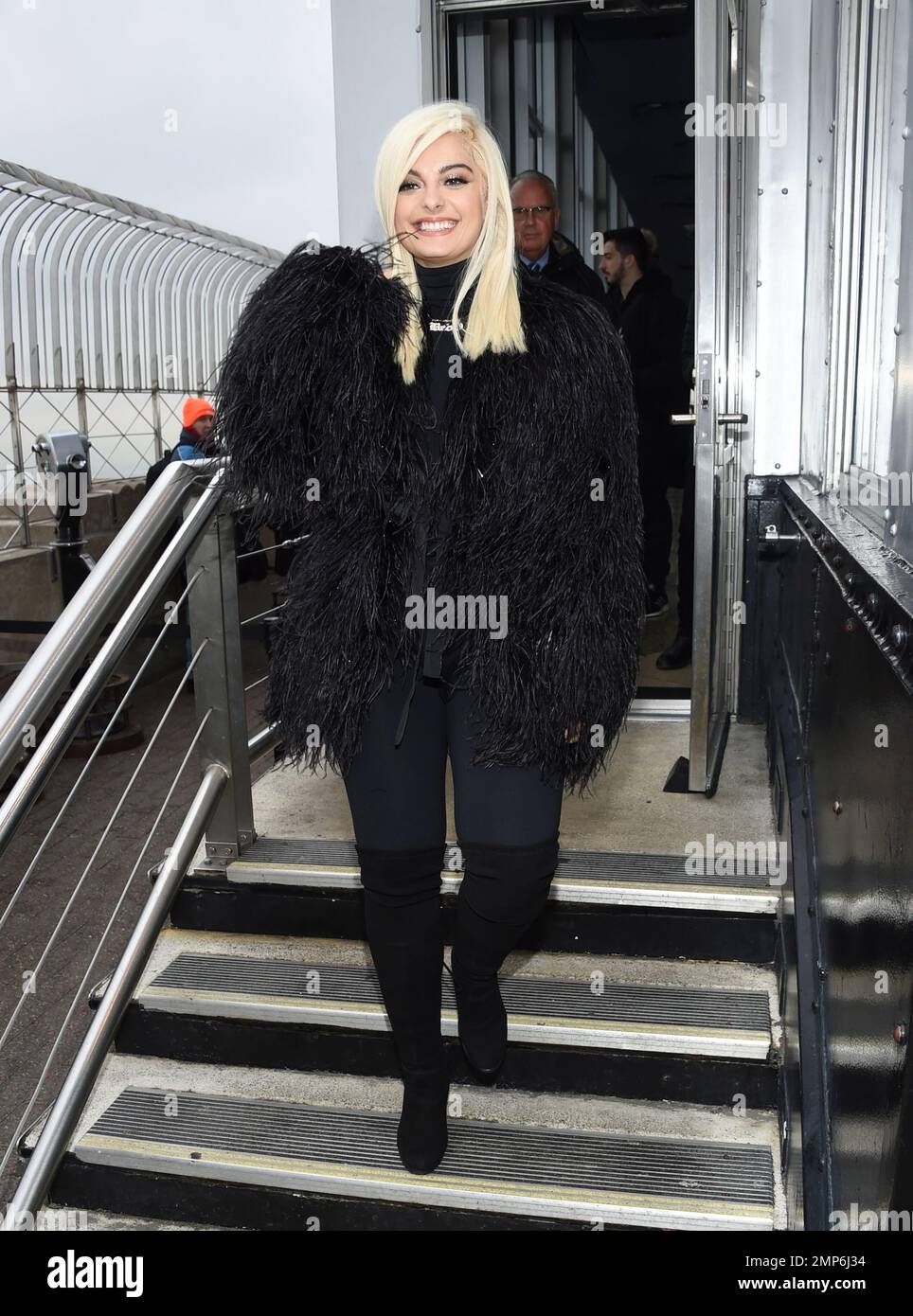 Singer Bebe Rexha makes an appearance at the Empire State Building on ...