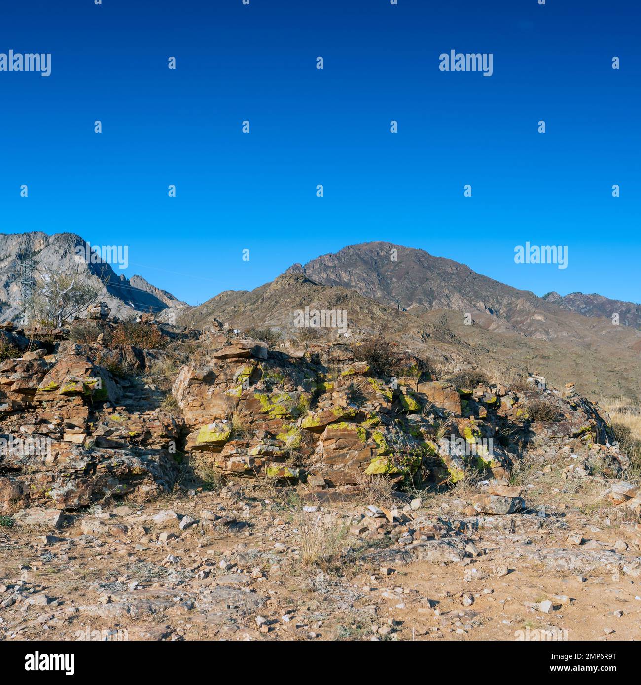 Altai mountains power lines hi-res stock photography and images - Alamy