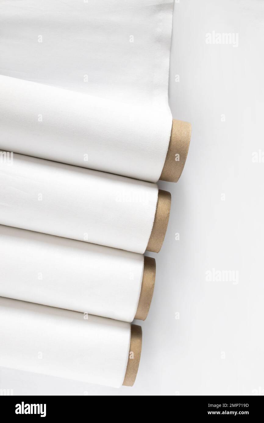 White cotton Fabric Rolls Mockup Stock Photo Alamy