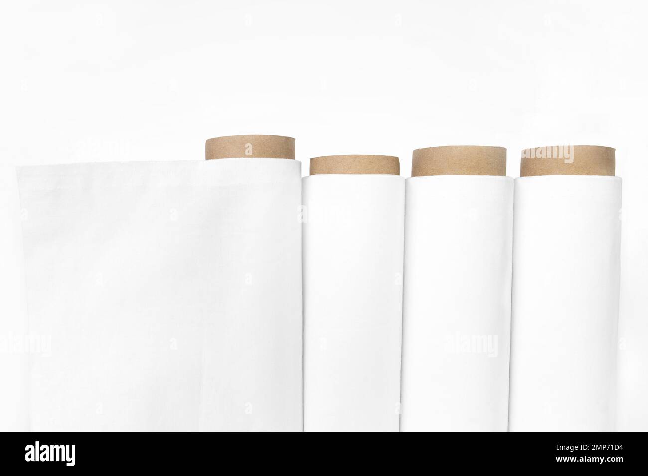 White cotton Fabric Rolls Mockup Stock Photo Alamy