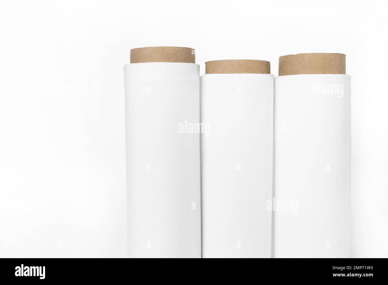 White cotton Fabric Rolls Mockup Stock Photo Alamy