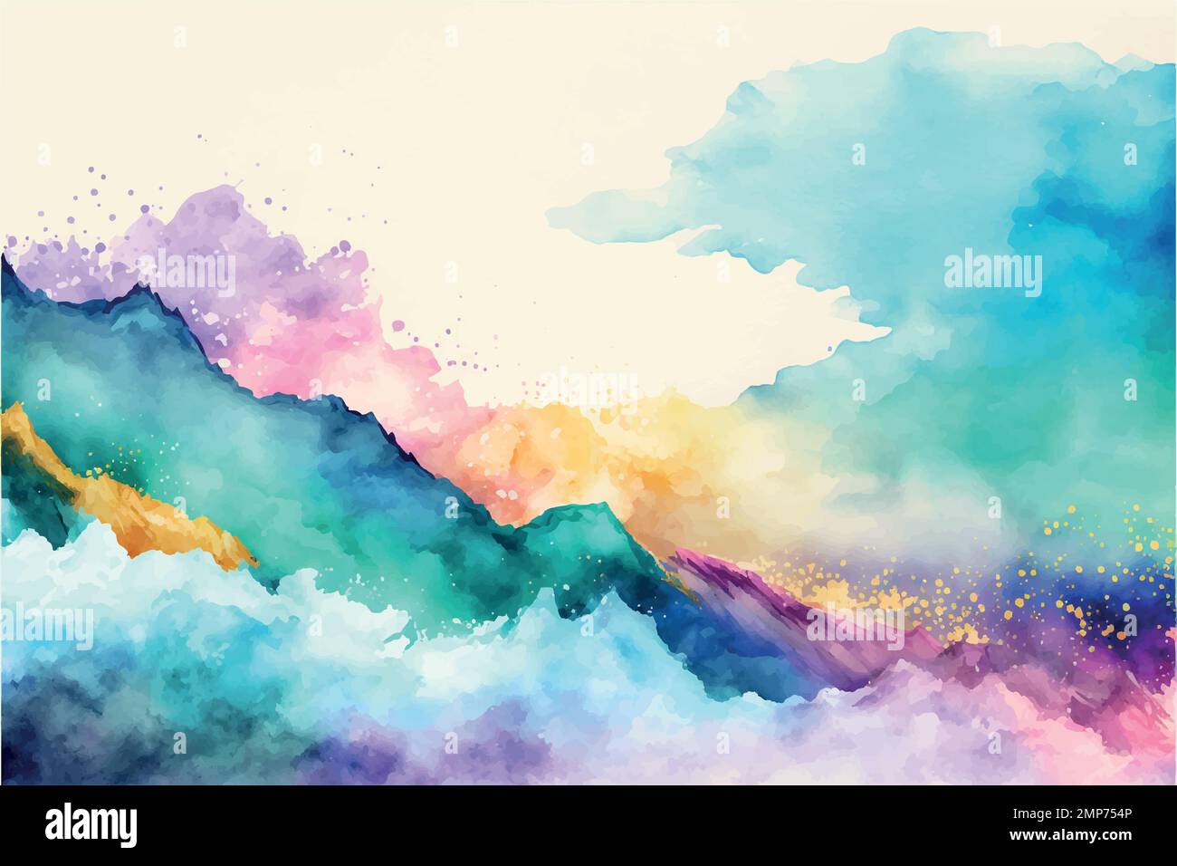 Hand painted watercolor background illustration Stock Vector