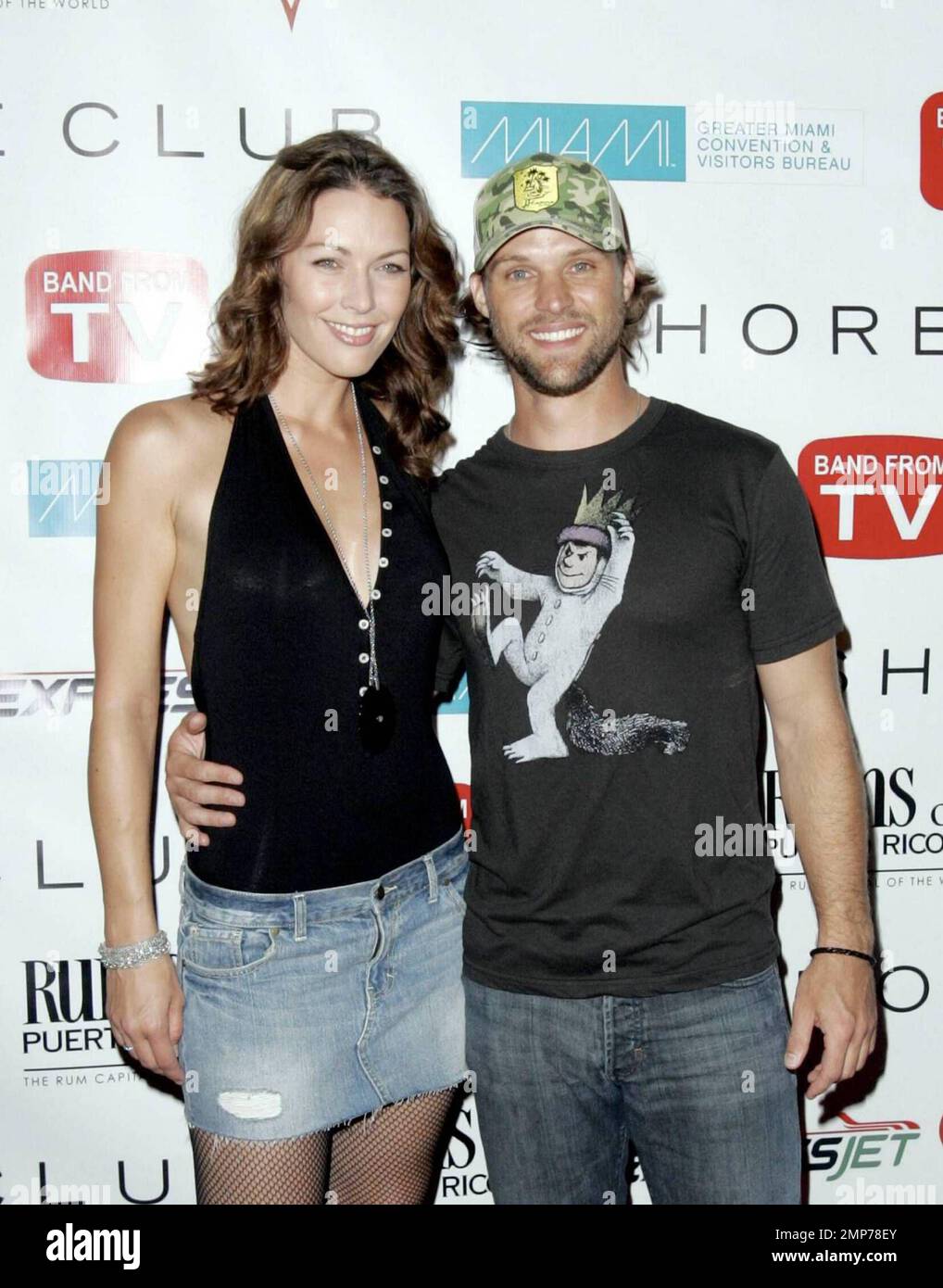 Jesse Spencer and girlfriend and fellow bandmate, Louise Griffiths, walk the red carpet at "A Concert for Charity" at the Shore Club in Miami Beach, FL. 5/16/09. Stock Photo