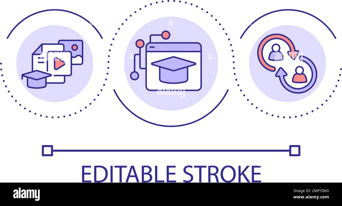 Create content for online lessons loop concept icon Stock Vector