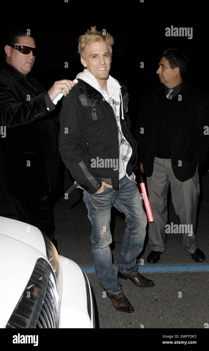 Aaron Carter arrives at Sean "P Diddy" Combs' Grammy afterparty at