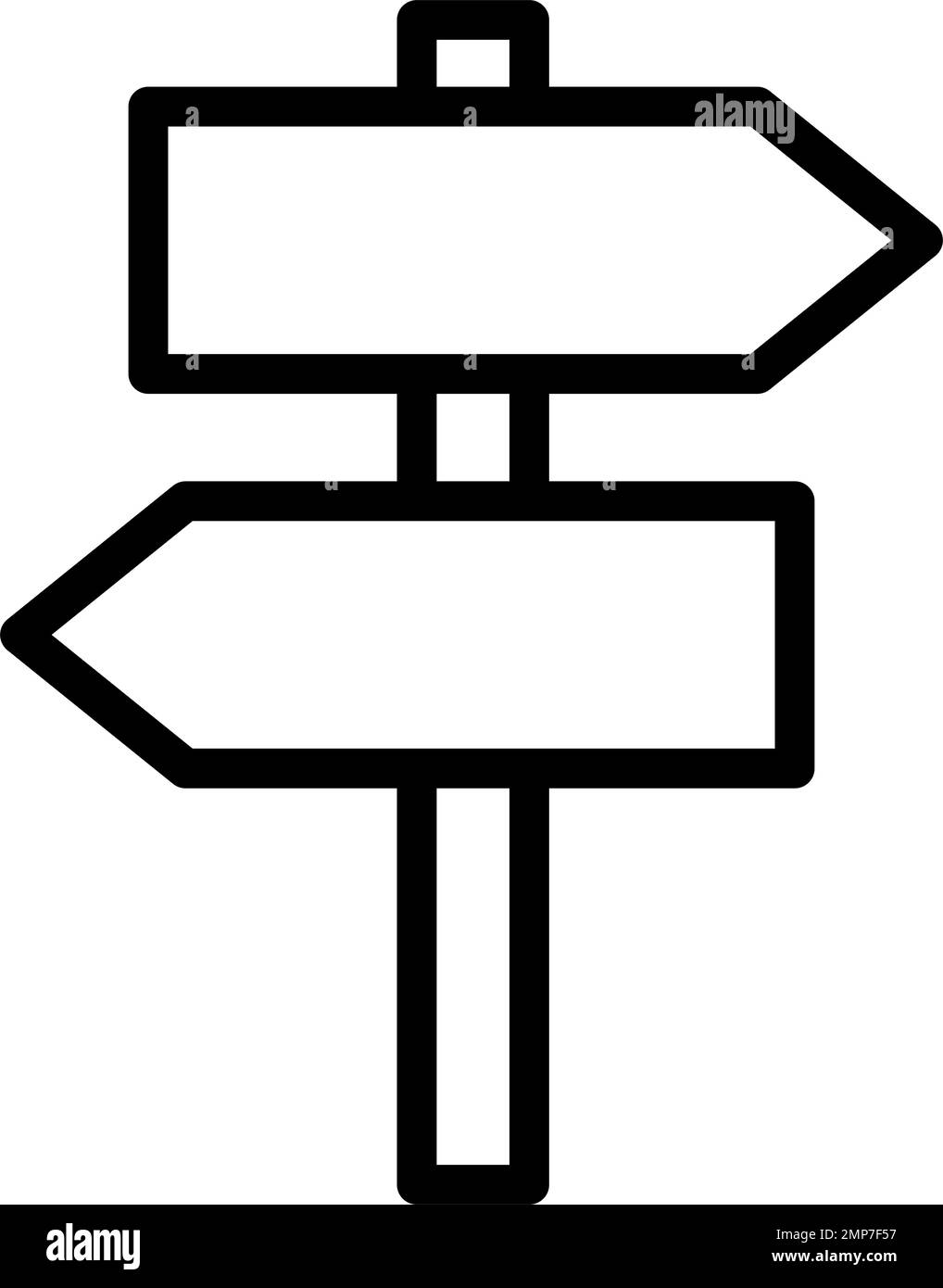 Simple signpost direction sign. Guide. Editable vector Stock Vector