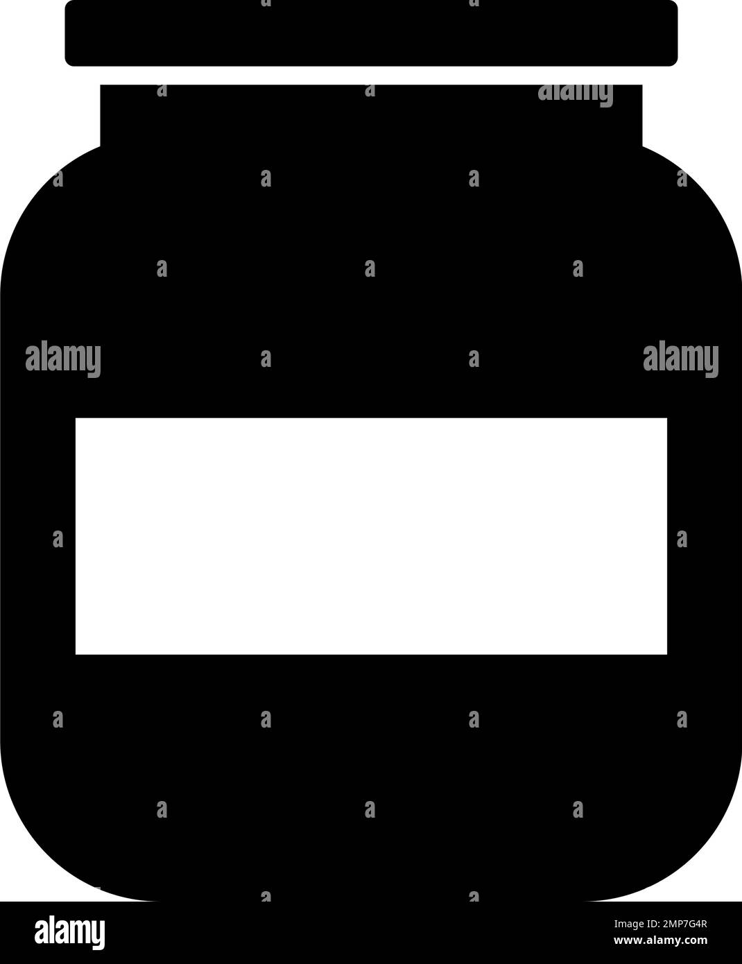 Big jar silhouette icon. Editable vector. Stock Vector