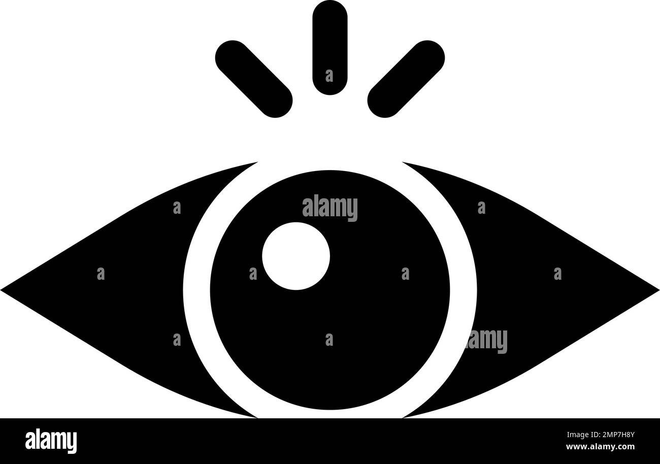 Eye silhouette icon with a popped open eye. Editable vector. Stock Vector