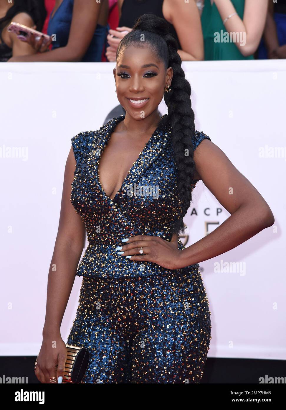 Ashley Blaine Featherson arrives at the 49th annual NAACP Image Awards