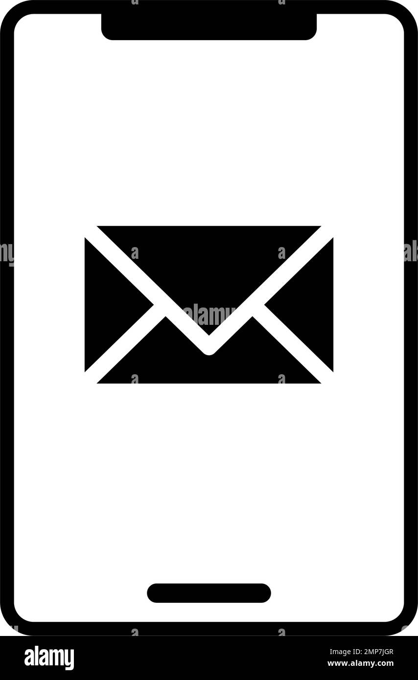 Smartphone icon for email screen. Contact us. Editable vector. Stock Vector