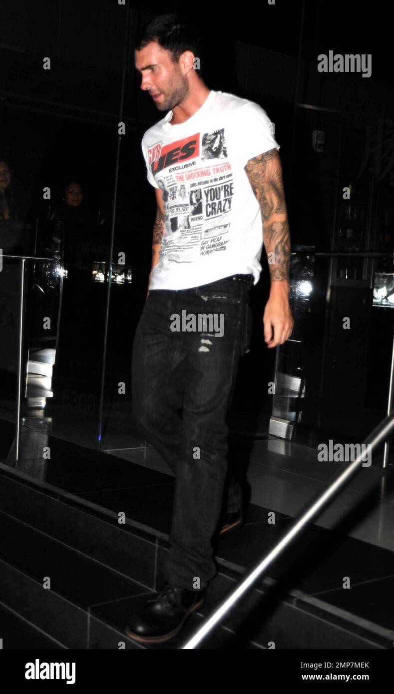 Rocker Adam Levine leaves Katsuya in Hollywood, Ca. 9/4/09 Stock Photo ...