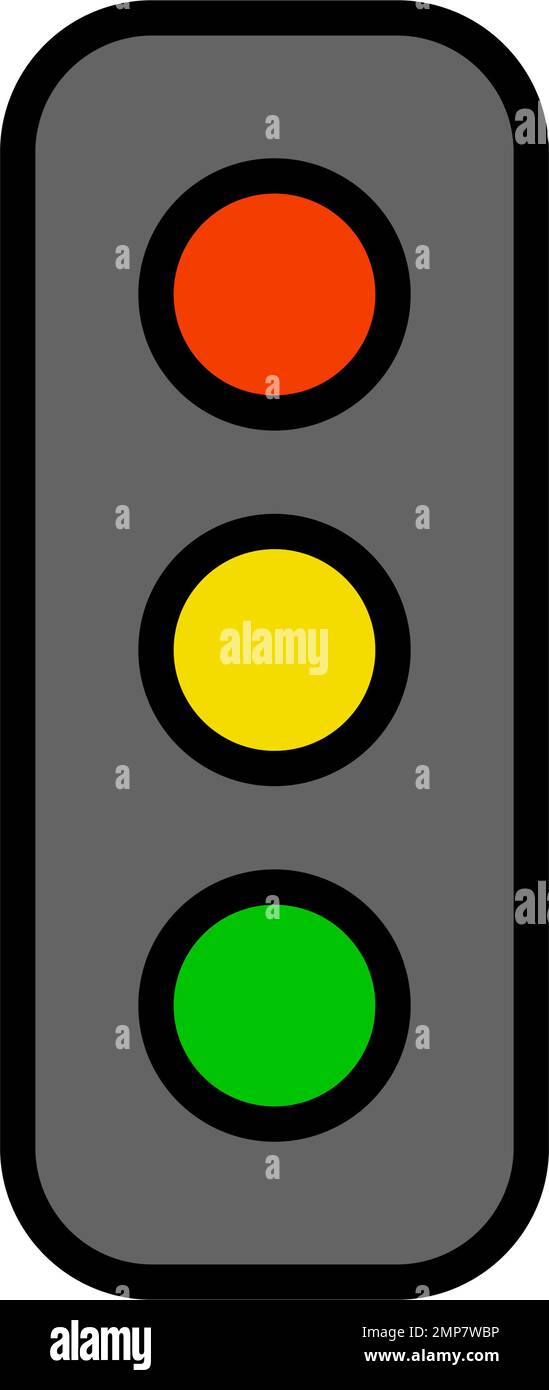 Flat style traffic light icon. Simple traffic light. Editable vector. Stock Vector