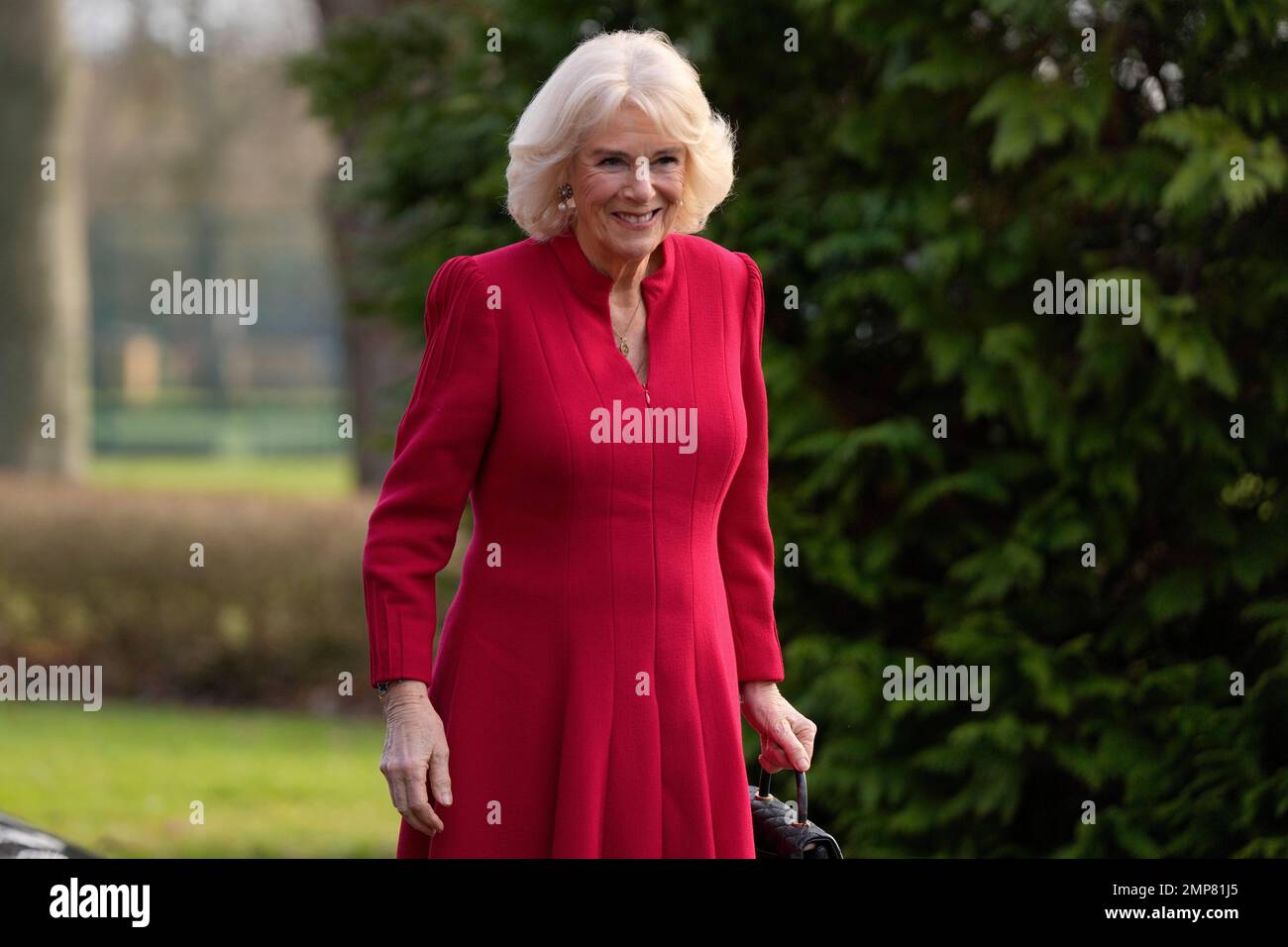 The Queen Consort, in her role as Colonel of the Grenadier Guards, arrives at Lille Barracks in
