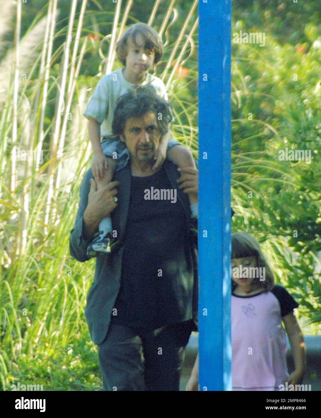 Exclusive!! Al Pacino spends an afternoon in the park with his twins Anton and Olivia, Los Angeles, Calif. 6/21/06 Stock Photo
